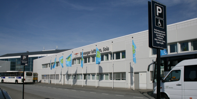 Stavanger Airport, Sola serves Stavanger in Norway.